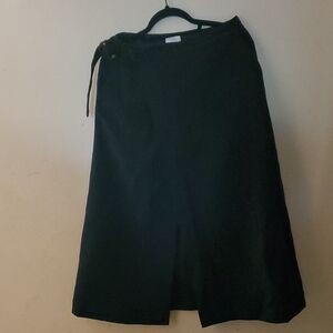 Nwt $1195 Sz 6 Deveaux New York Aline Elegant Black Women's Wrap Wool Skirt